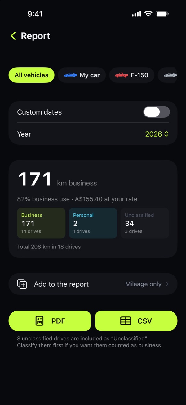 ATO-ready logbook in a tap