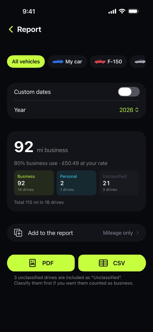 HMRC-ready reports in a tap
