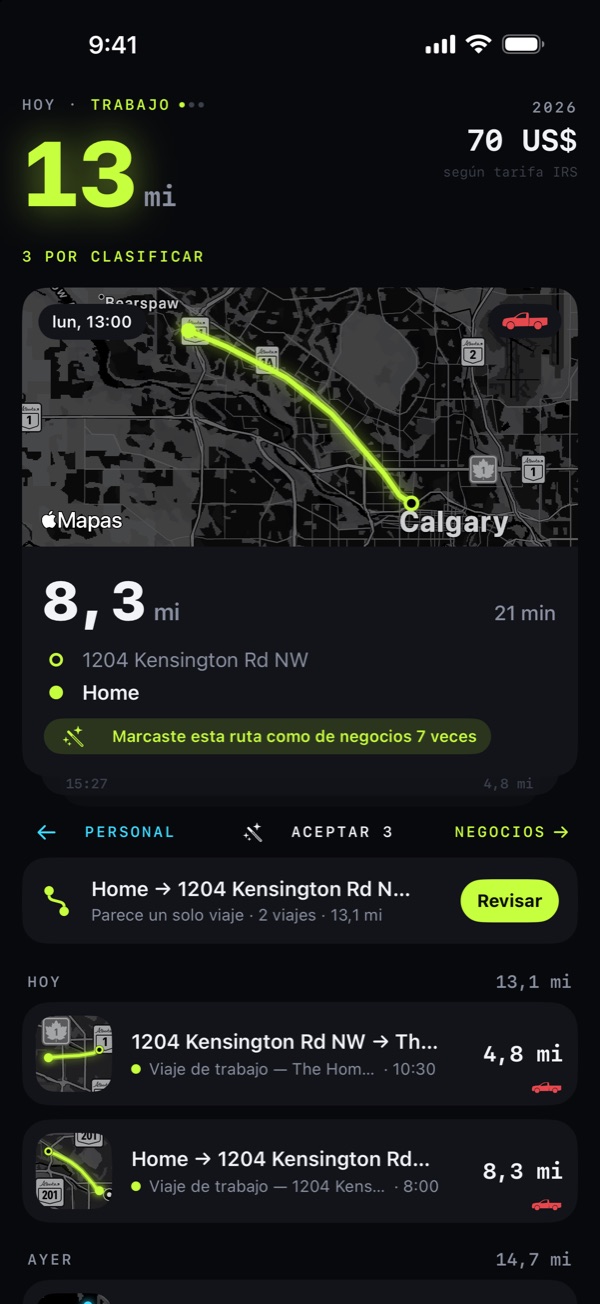 Millas que se registran solas
